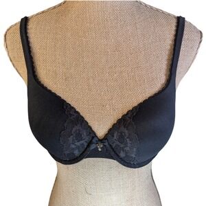 Victoria's Secret Body Perfect Shape Black Sexy Lace Trim Demi Bra 36B